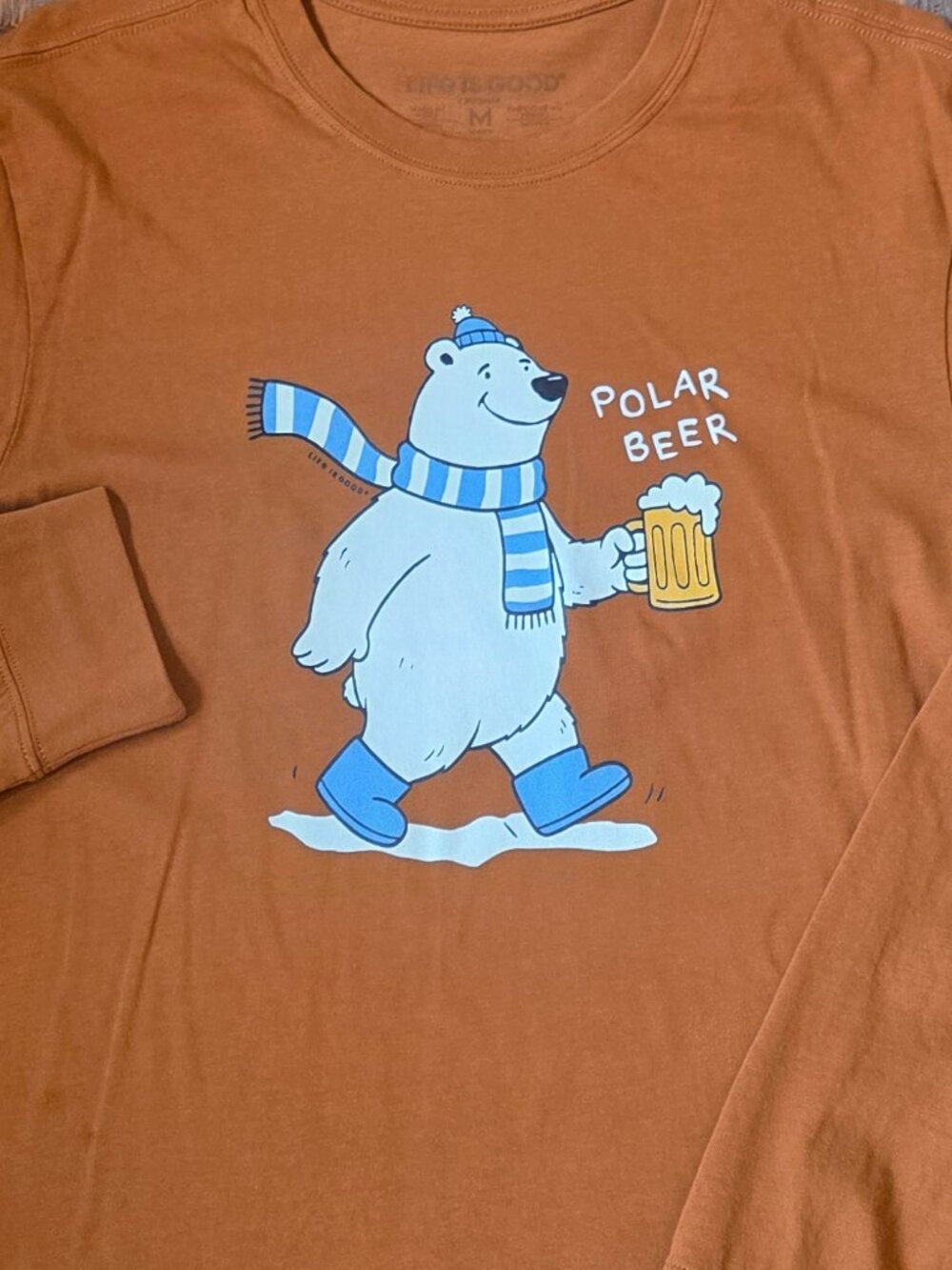 Life is Good Men's Polar Beer Long Sleeve Crusher Tee - Picture 3 of 6